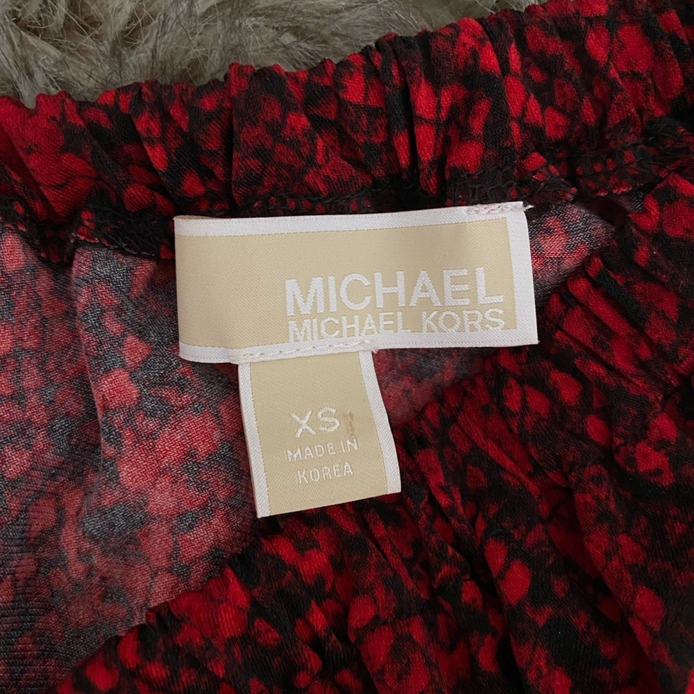 Michael Kors Off Shoulder Python Print Top Red an… - image 10